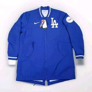 New NIKE Los Angeles Dodgers MLB Royal Dugout Jacket Men's LARGE Blue Baseball